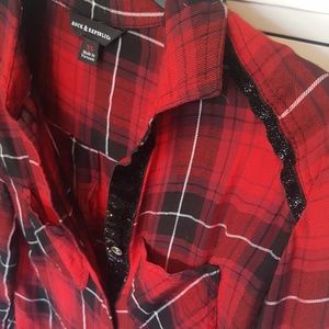 Women Rock & Republic red and black flannel shirt